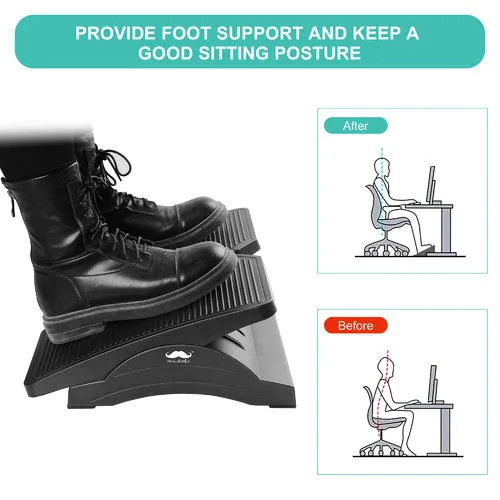 Vue 3 de Repose-pied ergonomique