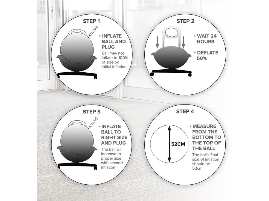 Vue 3 de Fauteuil Ball-Balance Pro