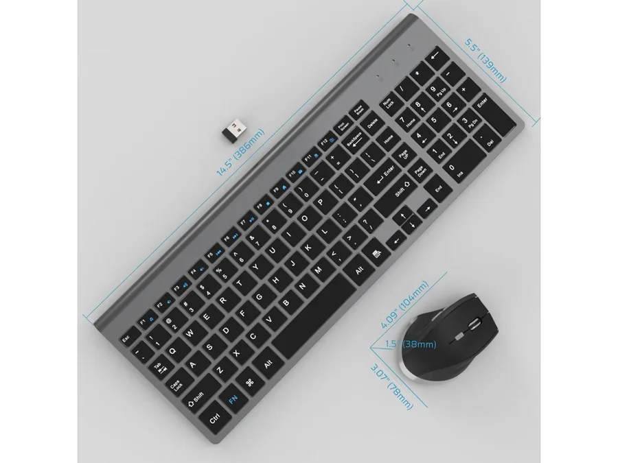 Vue 3 de Ensemble clavier souris Ergonomique