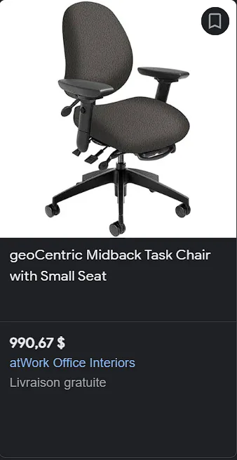 Vue 7 de Fauteuil ergonomique commercial ErgoCentric Petit format