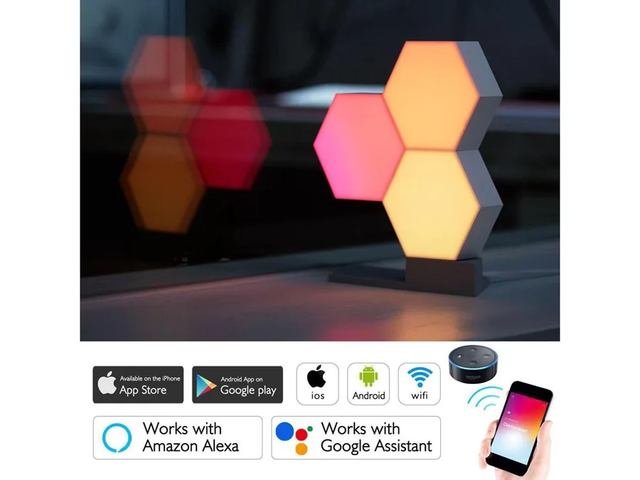 Vue 6 de Hexagone LED RGB